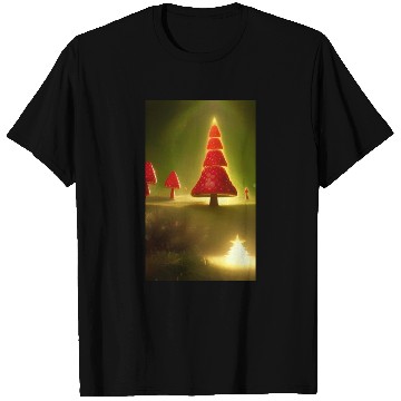 Discover Mushroom Shining Christmas tree T Shirts