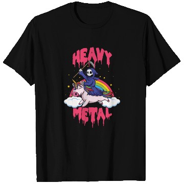 Discover Grim Unicorn Rainbow Metal Music Heavy Rock T Shirts
