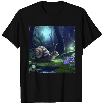 Discover Sweet Surprised Snail at night by Lantern Light T Shirts