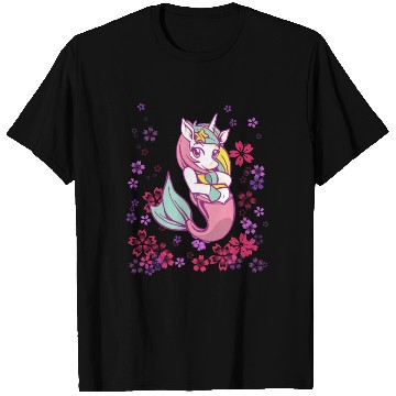 Discover Sweet girl unicorn mermaid T Shirts