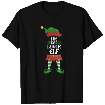 Discover Cat Lover Elf Family Matching Christmas Party T Shirts