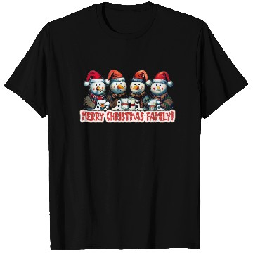 Discover Snowmen in christmas coral, image for end of year, T Shirts
