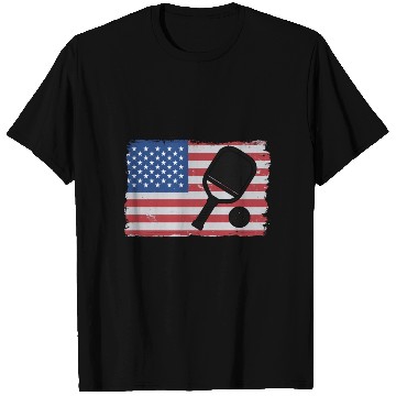 Discover American Flag US 4th Of July Pickleball Funny T Shirts