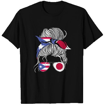 Discover Puerto Rico Flag Japan Grown Women Girl Country T Shirts
