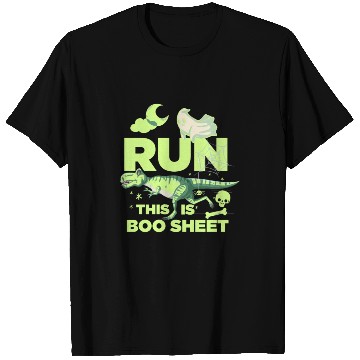 Discover RUN THIS IS BOO SHEET RUNNING DINOSAUR REX GAME T Shirts