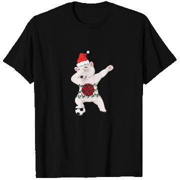 Discover Soccer Boy Dabbing Polar Bear Christmas Hat T Shirts