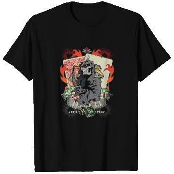 Discover Let us play Poker Lucky 13 Skull gift T Shirts