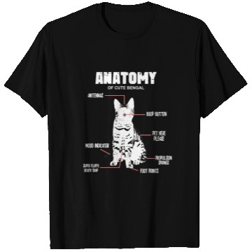 Discover ANATOMY of cute bengal cat T Shirts