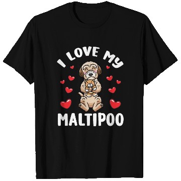Discover Maltipoo Dog With Stuffed Animal T Shirts