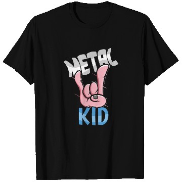 Discover Rock Sign Rock Hand Metal Kid Music Lover Rocker T Shirts