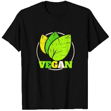 Discover Green Leaves Logo For Vegetarian and Vegan T Shirts