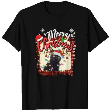 Discover Festive Cat Christmas Lights Design T Shirts