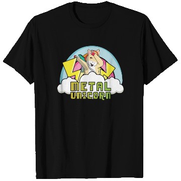 Discover Dabbing Dab Unicorn Rainbow Metal Music Heavy Rock T Shirts