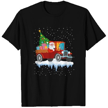 Discover Red jeep pine tree Funny Merry Christmas family T Shirts