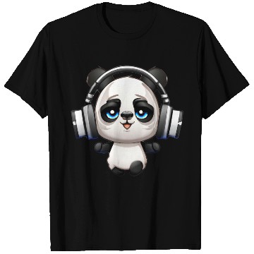 Discover Cute Music Loving Panda Cartoon T Shirts