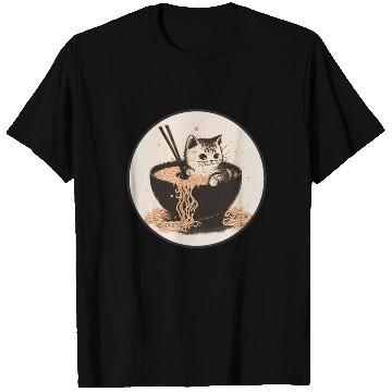 Discover Cat Cat Ramen Noodles Cute Kitten Noodle Soup T Shirts