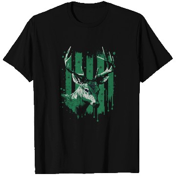 Discover Deer US Flag Hunter Forester Grunge Nature Forest T Shirts