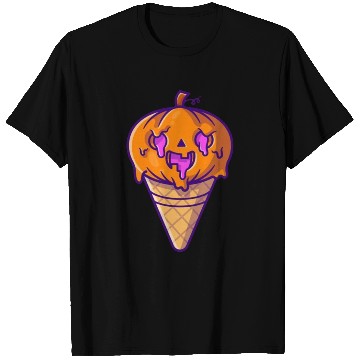 Discover Ice cream pumpkin halloween it snow T Shirts