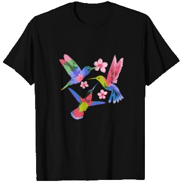 Discover Rainbow Hummingbird Watercolor Colorful Bird Lover T Shirts