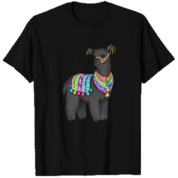 Discover Black Alpaca in Peruvian folk colors and tassels T Shirts