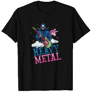 Discover Grim Bone Unicorn Rainbow Metal Music Heavy Rock T Shirts