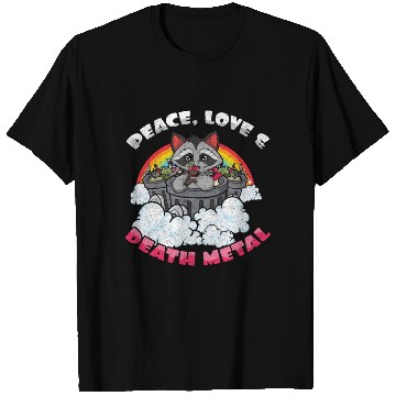 Discover Racoon Love Peace Metal Music Heavy Rock T Shirts