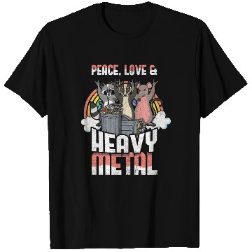 Discover Rock Love Peace Metal Kid Music Heavy Trash Racoon T Shirts