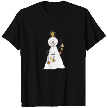 Discover funny snowman with mustache and carrot T Shirts