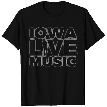 Discover Iowa Live Music Support Gear Ghost Guitar Player T Shirts