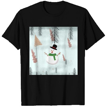 Discover Cute Snowman enjoying snow. T Shirts