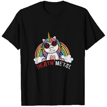 Discover Satan Rainbow Unicorn Love Metal Music Heavy Rock T Shirts