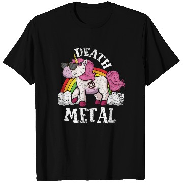 Discover Rainbow Unicorn Rocker Love Metal Music Heavy Rock T Shirts