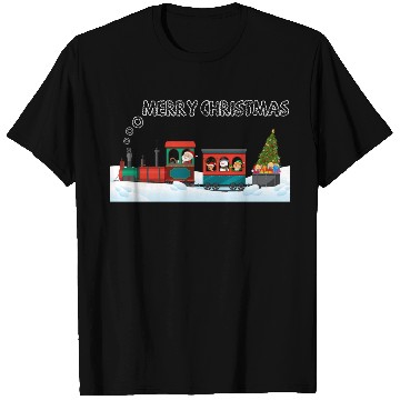 Discover Christmas Steam Train Santa Snowman Tree T Shirts