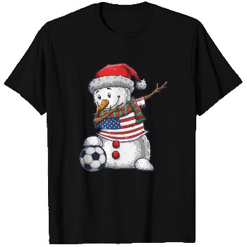 Discover Soccer Boy Dabbing Snowman Christmas Jersey T Shirts