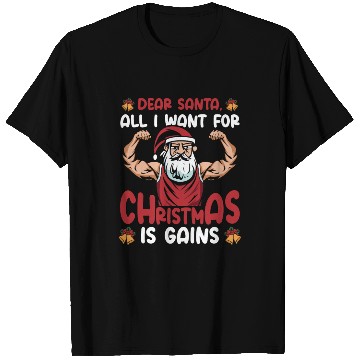 Discover Dear Santa Christmas Gym Training Holiday Workout T Shirts