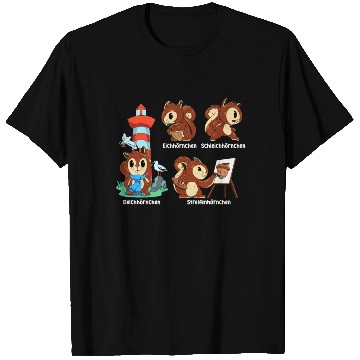 Discover Nut Lover Wild Cute Squirrel Painting Walnut Shell T Shirts