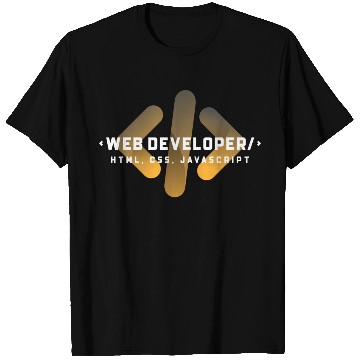 Discover Web Developer Typography (HTML, CSS, JavaScript) T Shirts