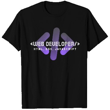 Discover Web Developer Typography (HTML, CSS, JavaScript) T Shirts