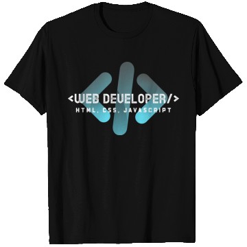 Discover Web Developer Typography (HTML, CSS, JavaScript) T Shirts