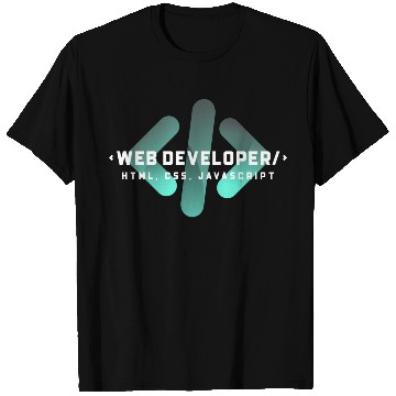 Discover Web Developer Typography (HTML, CSS, JavaScript) T Shirts