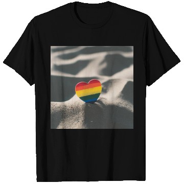 Discover LGBTQ Pride Love Heart in Sand T Shirts