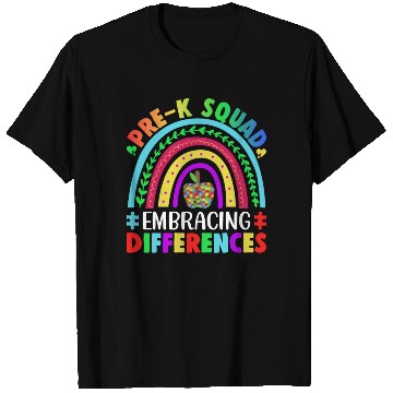 Discover Pre K Squad Embracing Differences Autism SPED Teac T Shirts