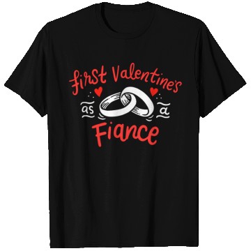 Discover first valentines as fiance hearts day engagement T Shirts