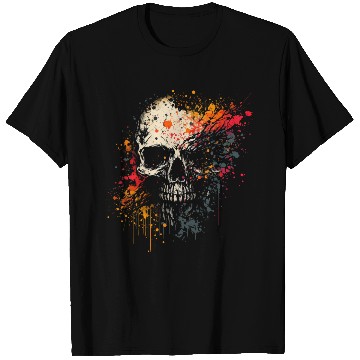Discover Ink Splatter Skull T Shirts