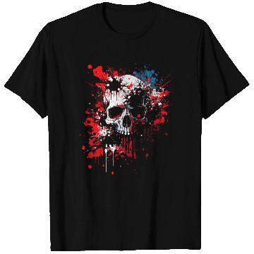 Discover Ink Splatter Skull T Shirts