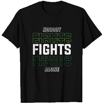 Discover Nobody Fights Alone Green Mental Health T Shirts
