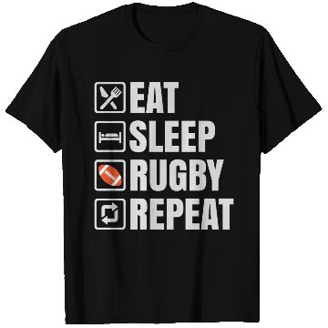Discover Eat Sleep Rugby Repeat T Shirts
