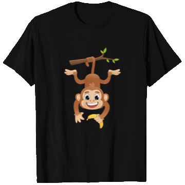 Discover Monkey Holding Banana On Tree Primate Gorilla ape T Shirts