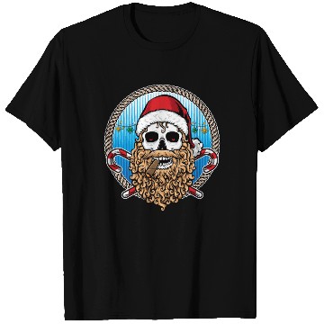 Discover skull santa hat candy cane crew T Shirts
