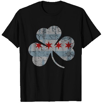Discover Chicago Flag Shamrock Irish St Patricks T Shirts